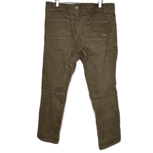 Kuhl Brown Rydr Work Pants, Vintage Patina, Canvas Work Pants, Size 38x32 - Picture 2 of 9